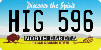 ND license plate HIG596