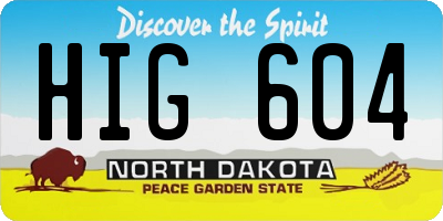 ND license plate HIG604