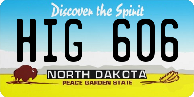 ND license plate HIG606