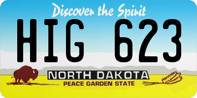 ND license plate HIG623