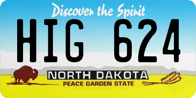 ND license plate HIG624