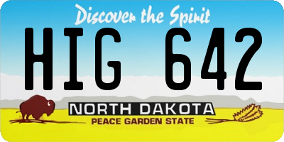ND license plate HIG642