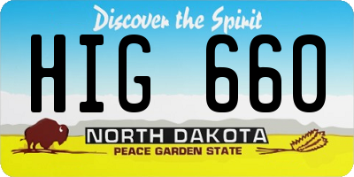 ND license plate HIG660