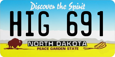 ND license plate HIG691