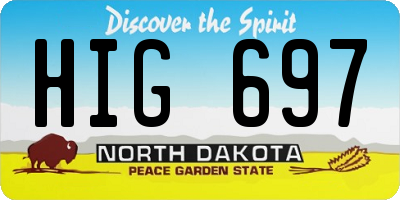 ND license plate HIG697