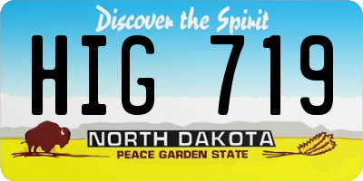 ND license plate HIG719