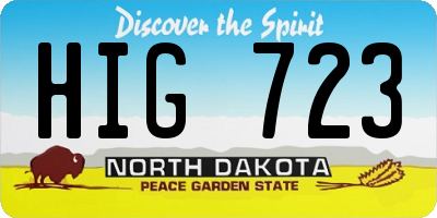 ND license plate HIG723