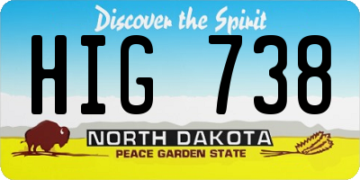 ND license plate HIG738