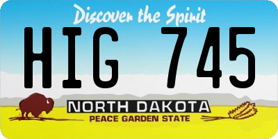 ND license plate HIG745