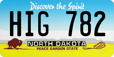 ND license plate HIG782