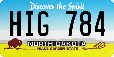 ND license plate HIG784