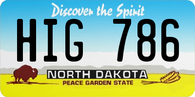 ND license plate HIG786