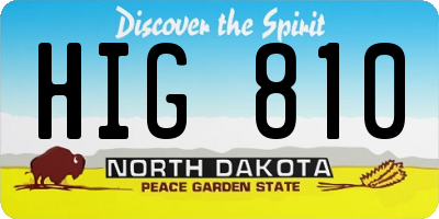 ND license plate HIG810