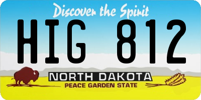 ND license plate HIG812