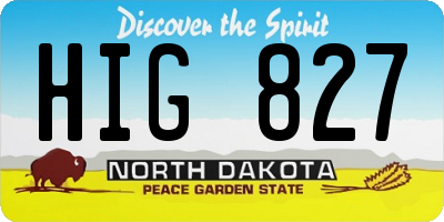 ND license plate HIG827