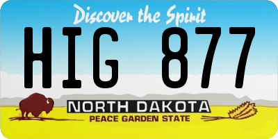 ND license plate HIG877
