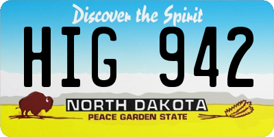 ND license plate HIG942