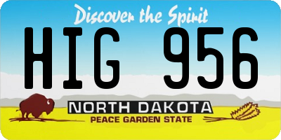ND license plate HIG956