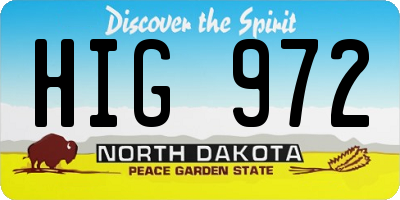 ND license plate HIG972