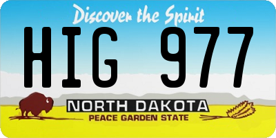 ND license plate HIG977