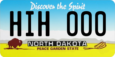 ND license plate HIH000