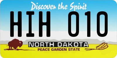 ND license plate HIH010