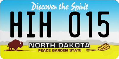 ND license plate HIH015