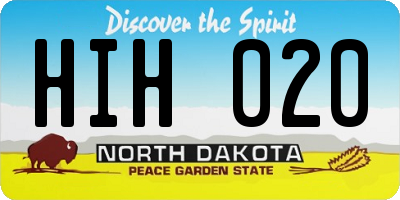 ND license plate HIH020