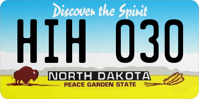 ND license plate HIH030