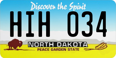 ND license plate HIH034
