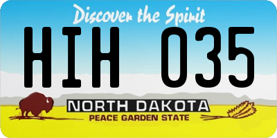 ND license plate HIH035