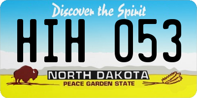 ND license plate HIH053