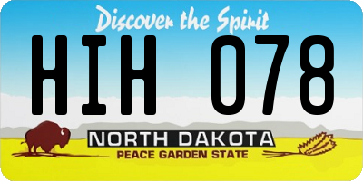 ND license plate HIH078