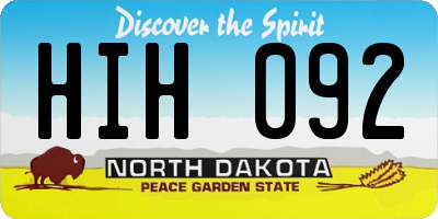 ND license plate HIH092