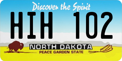 ND license plate HIH102