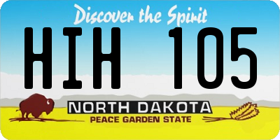 ND license plate HIH105
