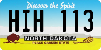 ND license plate HIH113