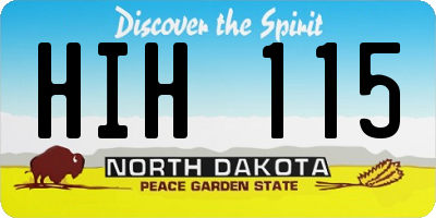 ND license plate HIH115
