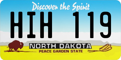ND license plate HIH119
