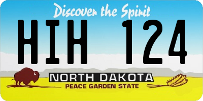 ND license plate HIH124