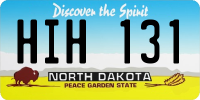 ND license plate HIH131