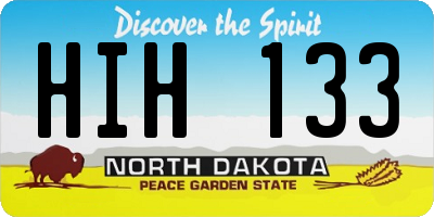 ND license plate HIH133