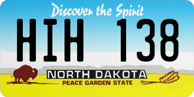 ND license plate HIH138