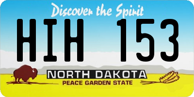 ND license plate HIH153