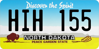 ND license plate HIH155