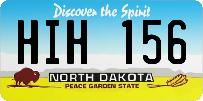 ND license plate HIH156