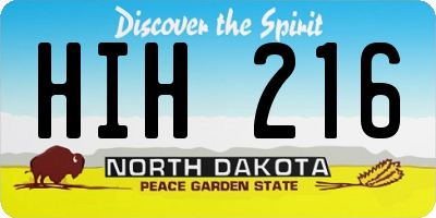 ND license plate HIH216