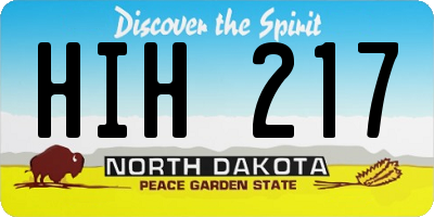 ND license plate HIH217