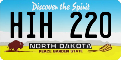 ND license plate HIH220