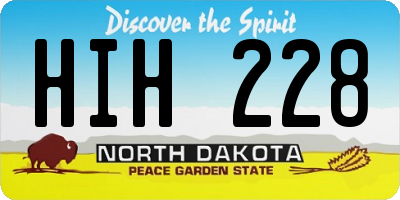 ND license plate HIH228